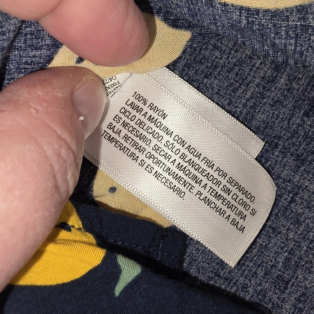 Goodfellow & Co Navy Lemon Print Men's Button Down Shirt Size Large BY-2988 - Picture 7 of 8